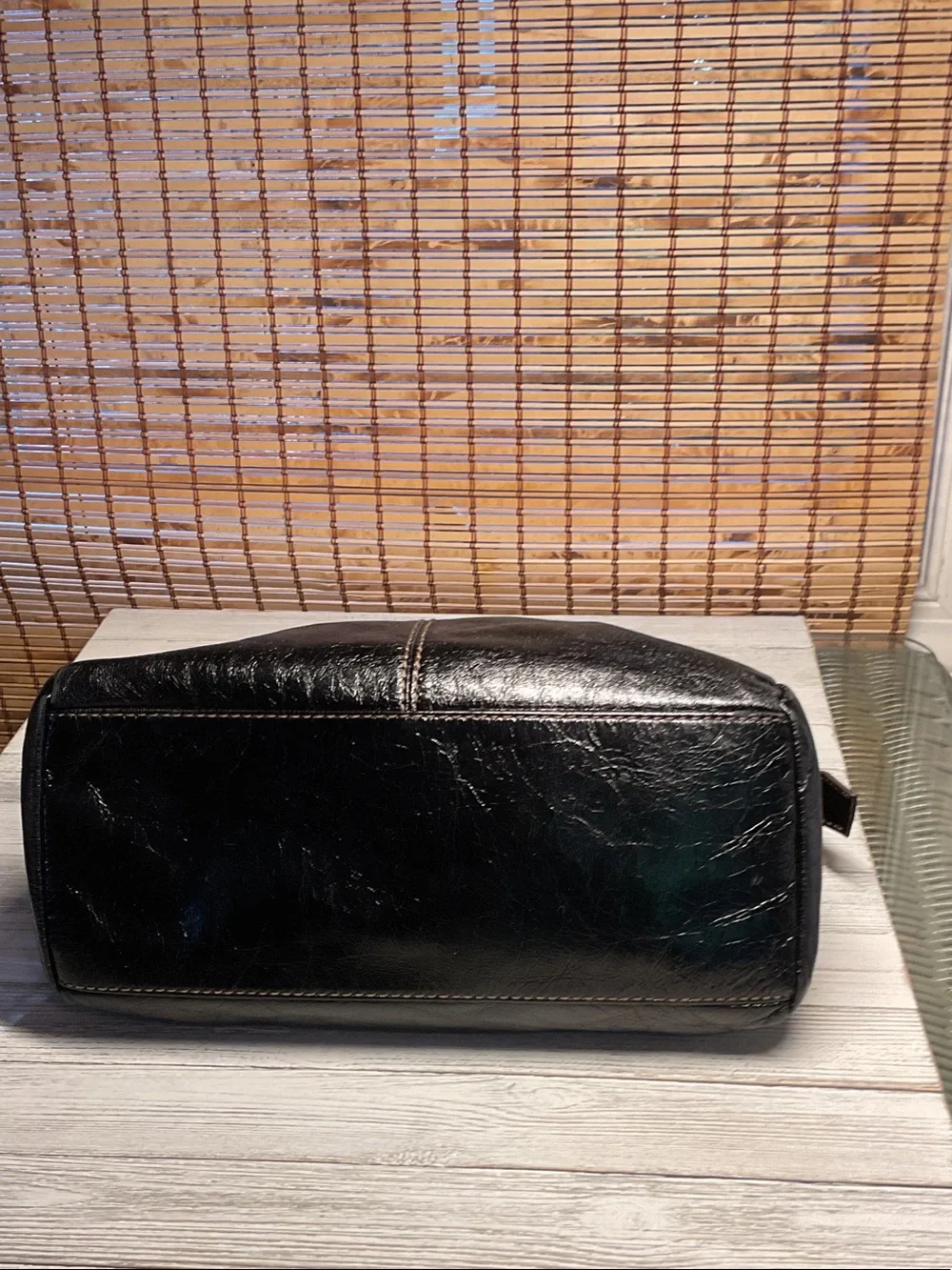 Hobo International Sheila drop handle black leather handbag Small